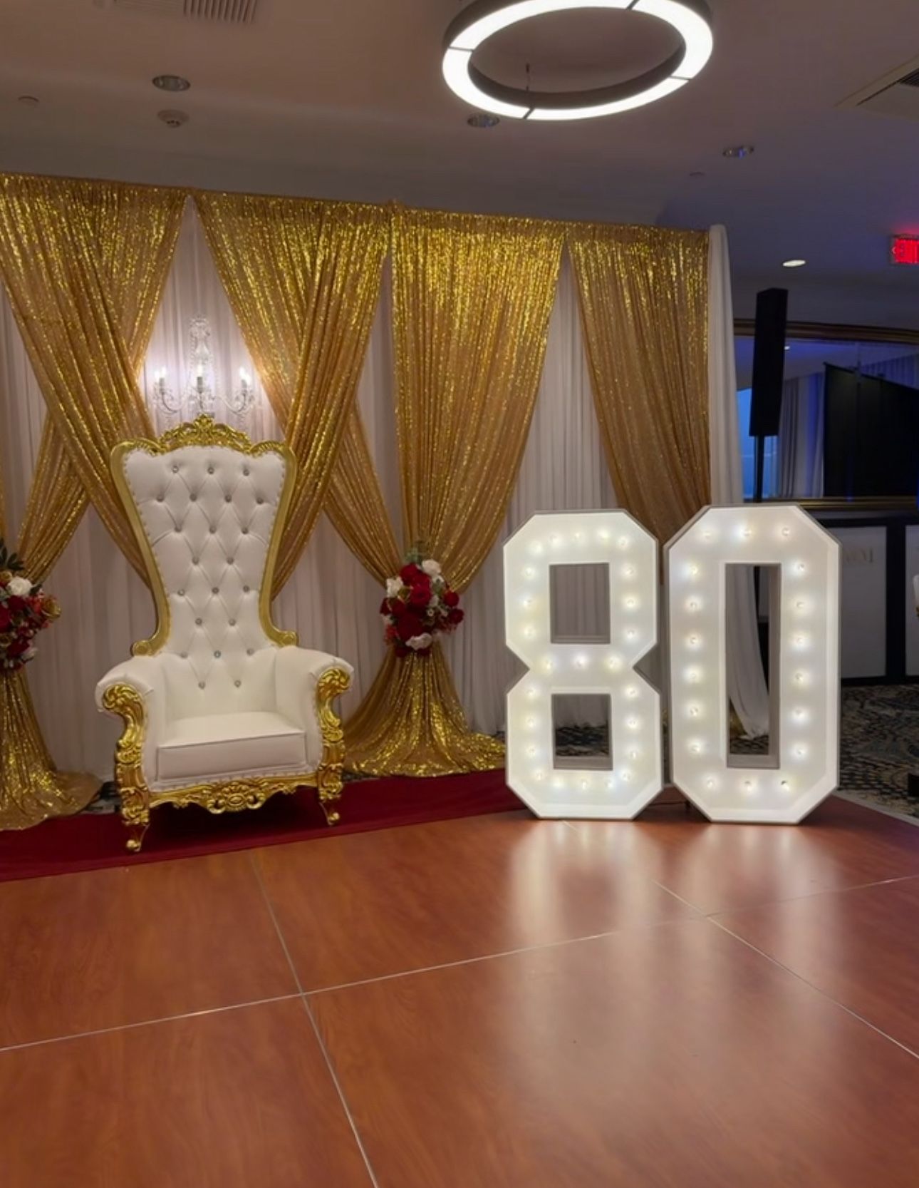 Throne Chair And Set Of Numbers Marquees