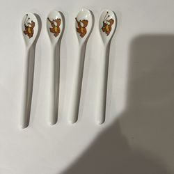 4-Piece Plastic Spoon Set – Musical Bears Motif – New