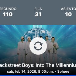 Backstreet Boys Tickets Concert, Have 2 Entrances 