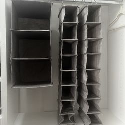 Closet Organizers- Hanging Shoe Rack and Clothing Shelves 