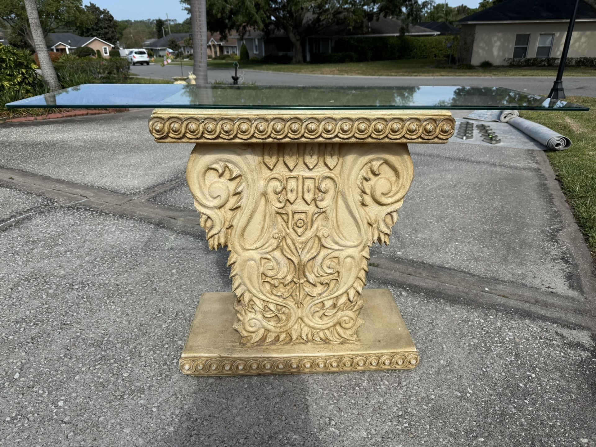 Sofa Console Table 48” Beveled Glass Too