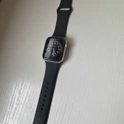 Apple Watch Series 5 GPS + Cellular, 44mm Silver Aluminum Case with Black Sport Band - Regular