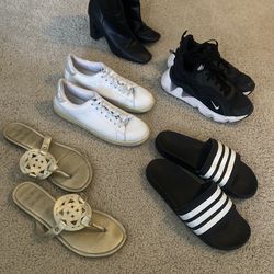 6 Pairs Women’s Shoes Size 7 – Boots, Nike, Adidas Bundle