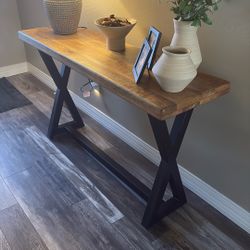 Solid Mango Wood Console/sofa Table And End Tables