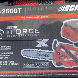 Echo eFORCE 12 in. 56V X Series Cordless Battery Top Handle Chainsaw with 2.5Ah Battery and Charger