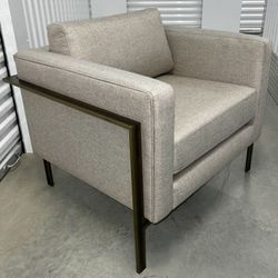 World Market Nicklas Accent Lounge Arm Chair w Bronze Metal Frame 