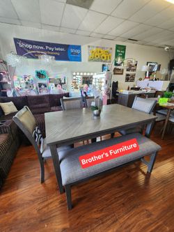 Dining set 6 pc Grey Finish, New Especial price