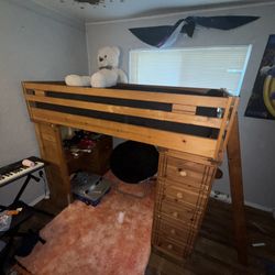 Beautiful Solid Wood Top Bunk Bed With Deal and Storage