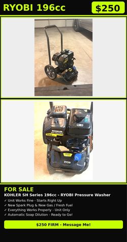 RYOBI 196cc Pressure Washer with KOHLER