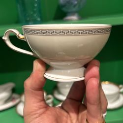 Eschenbach Lohengrin Bavaria Porcelain Coffee Cups White with Gold