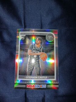 2024-25 Panini NBA Hoops Stephon Castle Rookie Card (#234). Premium Silver parallel.