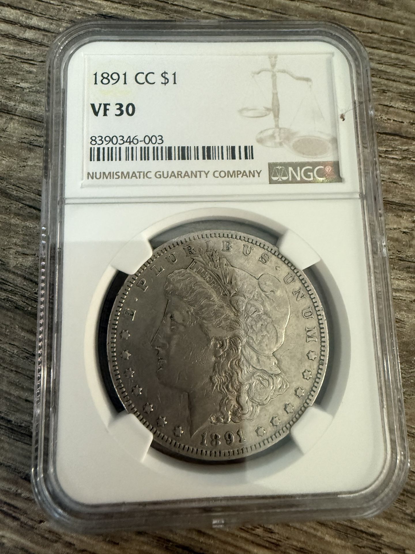 1891 CC Morgan Silver Dollar