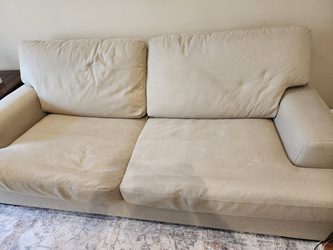 Stone & Beam Lauren Down-Filled Oversized Sofa Couch | 89"W | Fawn