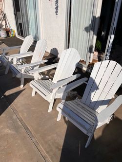4 Wooden Adirondack Chairs