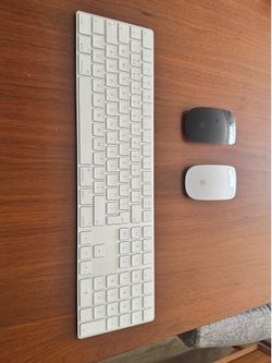 Apple Magic Mouse and Magic Keyboard with numbers