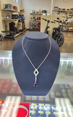 14K White Gold  Pendant Chain-5.9g-20in-23 Nat Diamonds