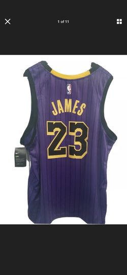 Nike Los Angeles Lakers LeBron James City Edition Swingman Jersey Sz 60 3XL NWT
