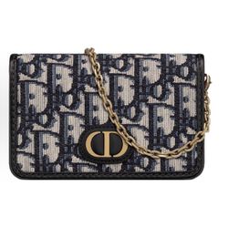 DIOR 30 Montaigne nano metal texture classic old flower full print fabric chain bag one-shoulder cross-body handbag mini(121)83
