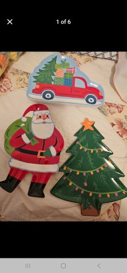 New Xmas Melamine Plates(dishwasher safe/Not microwave safe) 7 plates total

