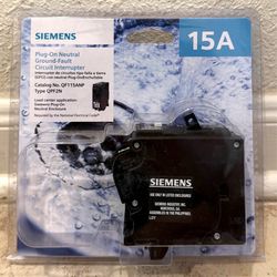 Siemens QPF 15 amp 1  Pole GFCI Plug-On Neutral Circuit Breaker New