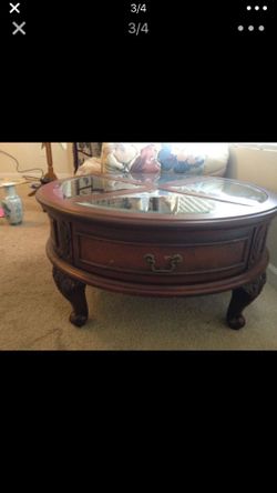 Wood decoration table, glass and solid wood