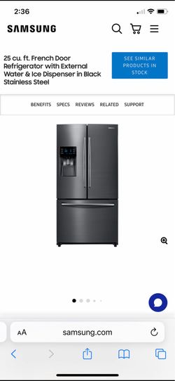 25 cu. ft. French Door Refrigerator w/ External Water Dispenser in Black Stainless Steel