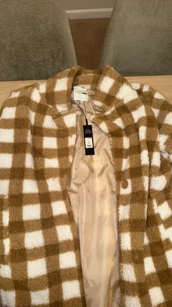 Fashion Nova Plaid Teddy Coat