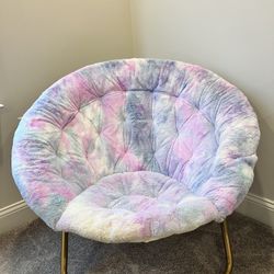 Pottery Barn Teen Himalayan Faux Fur Tie Dye Hang-A-Round Chair