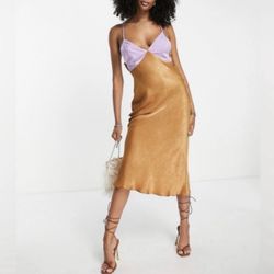 ASOS Maxi Gold and Lilac Color Dress