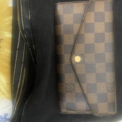 LV Sara Wallet Damier Ebene Brown