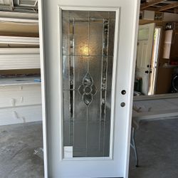 New Entry Door 36 “ Pre Hung With Beautiful Full Glass