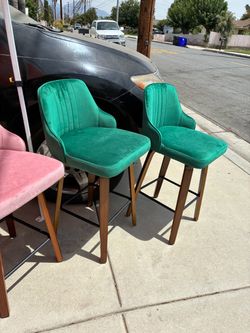 Green Velvet Bar Stool