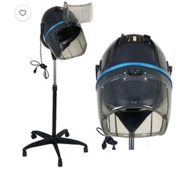 Professional Adjustable Hooded Bonnet Hair Dryer with Rolling Stand 1300W Salon Dryer, Black