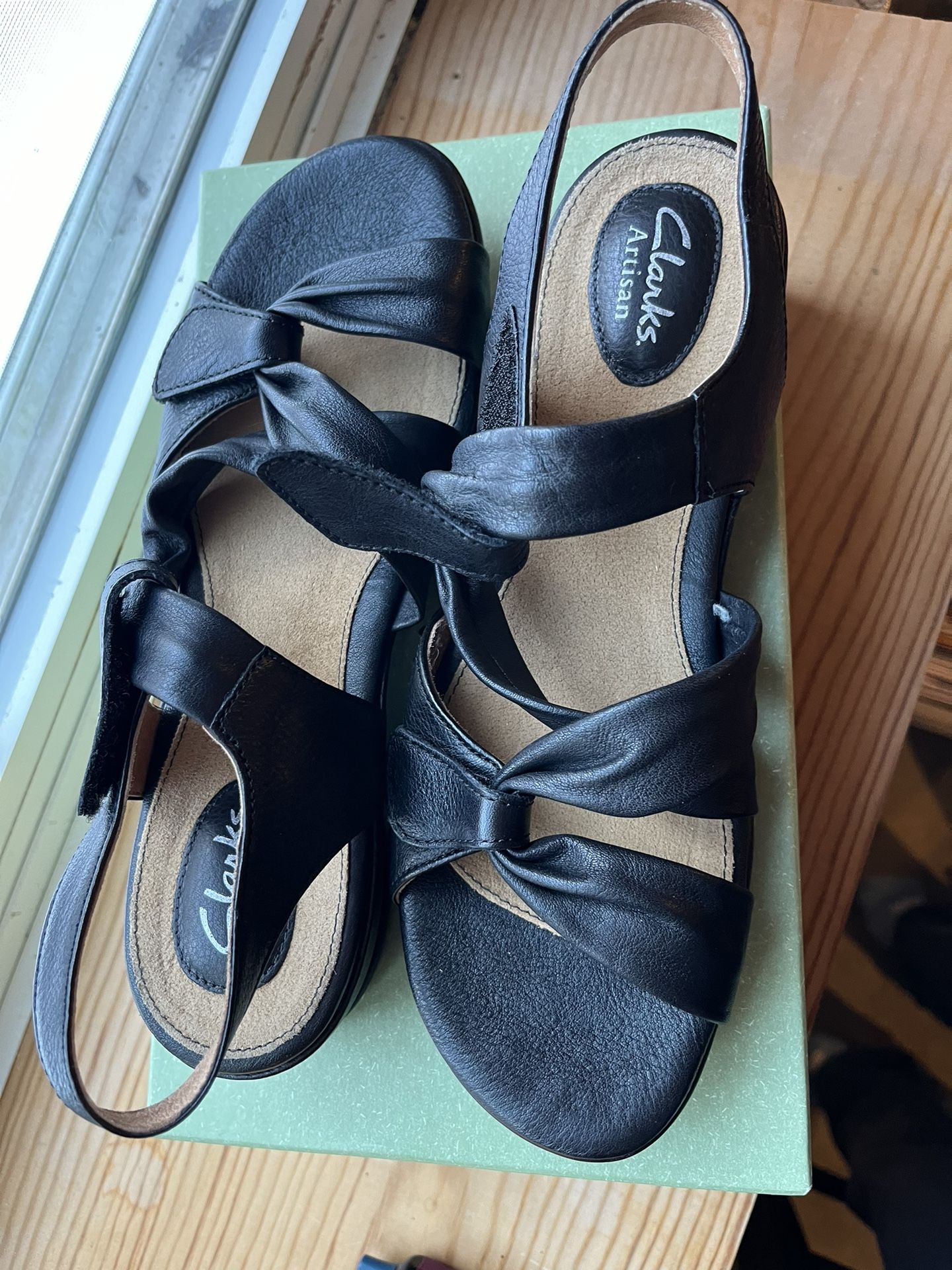 Clarks Black Women’s Sandals Leather