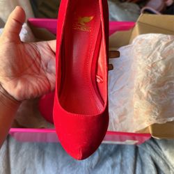 Candy Apple Red Platform Heels 