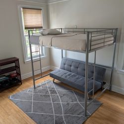 Loft Bed Frame With Memory Foam Mattress