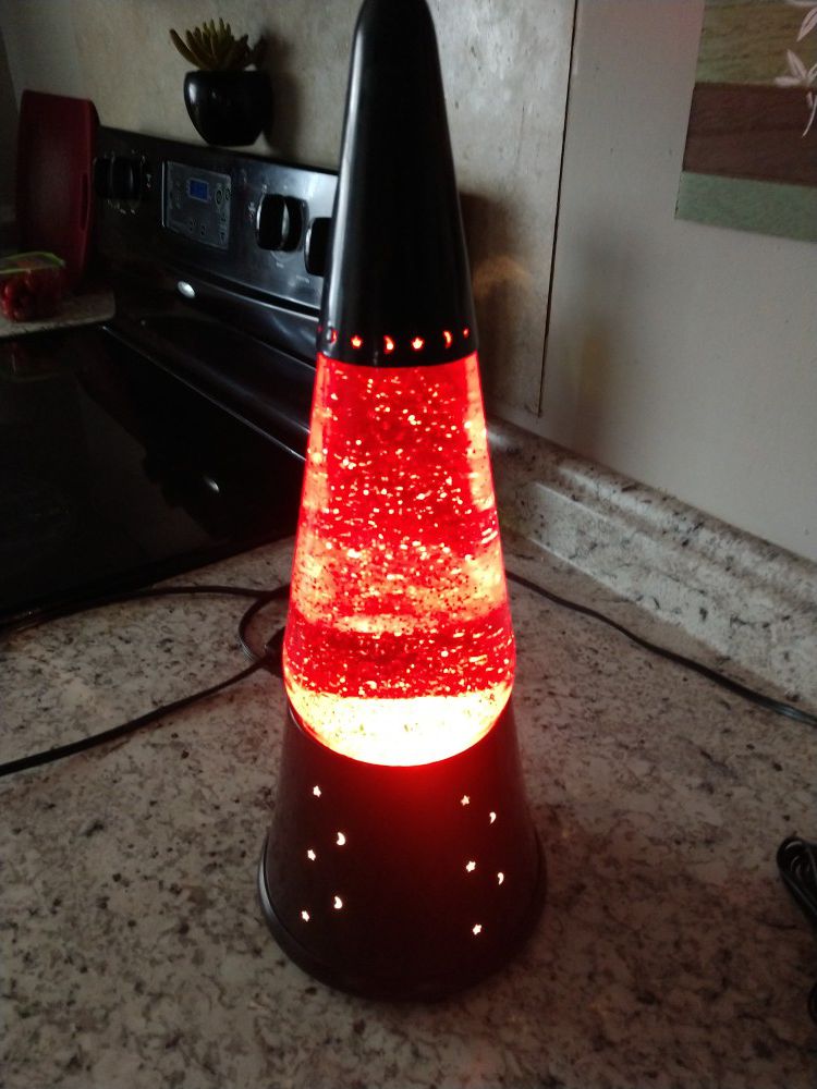 Vintage Large Wizard Glitter Lava Lamp