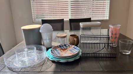 Random Dishes cups spice rack etc