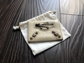 Balenciaga Beige New Metallic Edge Money Leather Wallet With Dustbag