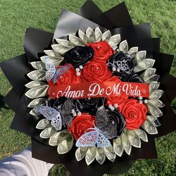 Ribbon flower bouquet arrangements