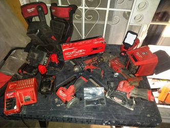 Milwaukee M12 Fuel Tool Lot with Charger and Batteries