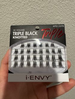 iENVY False Eyelashes Triple Black Knotted Individual Trio Lashes 3X