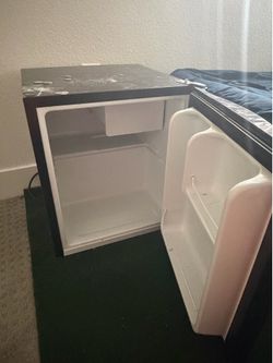 Black mini fridge