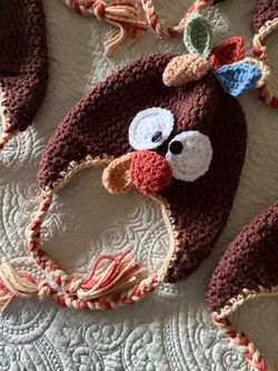 Handmade Crochet Turkey Hats