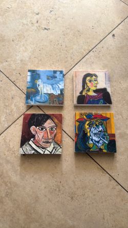 4 Heavy Weight Stone Picasso Coasters