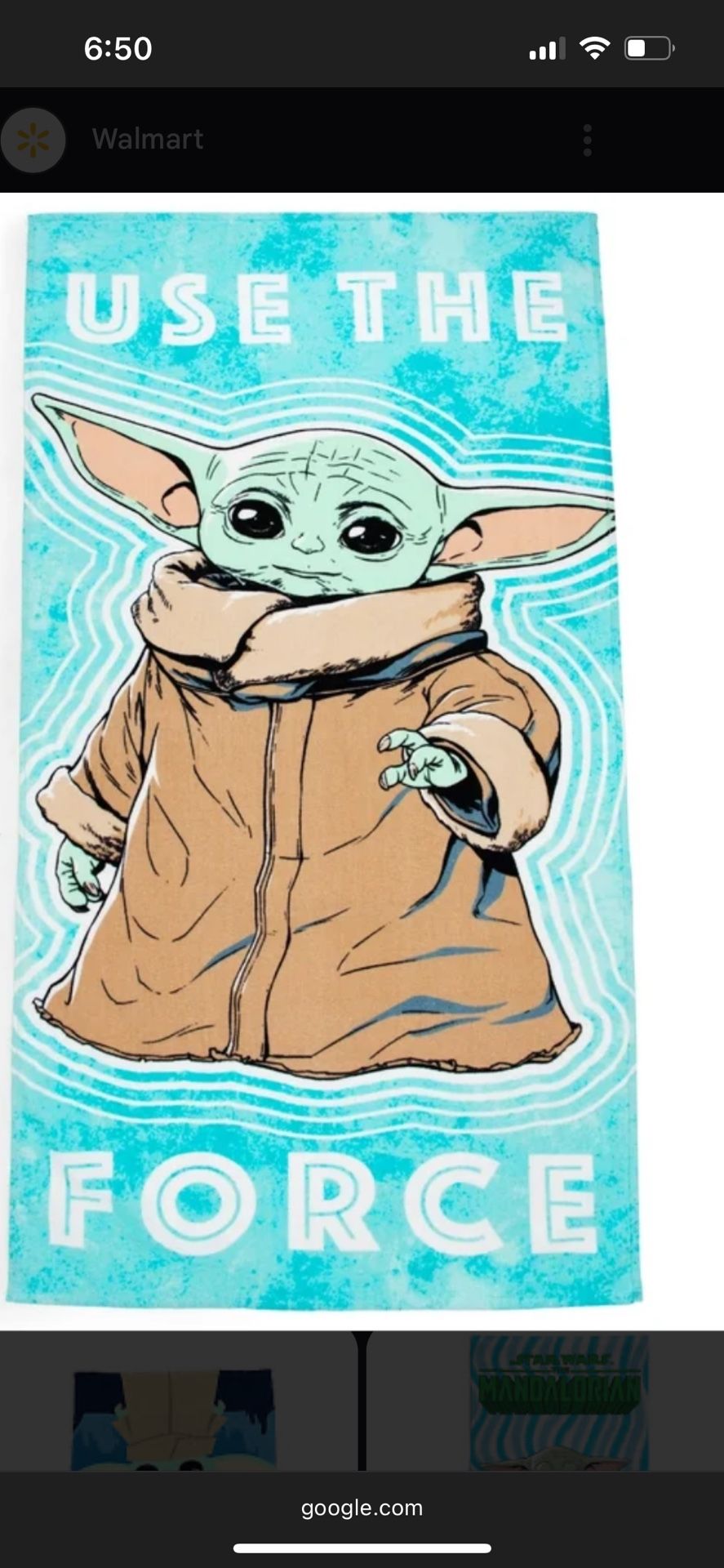 Baby Yoda Beach towel