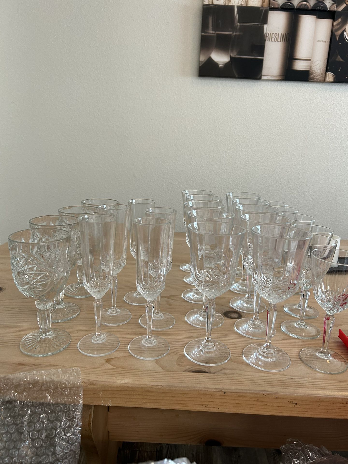 Fine Dinning  Glasses Some Crystal  Some Glass