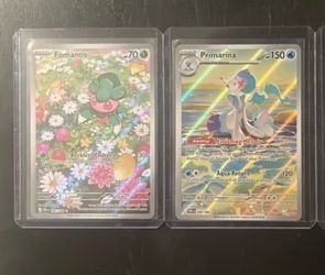 Fomantis and Primarina NM Pokemon Cards
