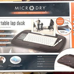 Micro Dry Portable Black Lap Desk Laptop Tablet Craft Holder Tray with Aerocore Performance Fabric