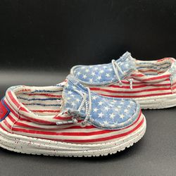Hey Dude USA Stars & Stripes Wally Loafers - Kids Toddler Size 10 (1(contact info removed)9)